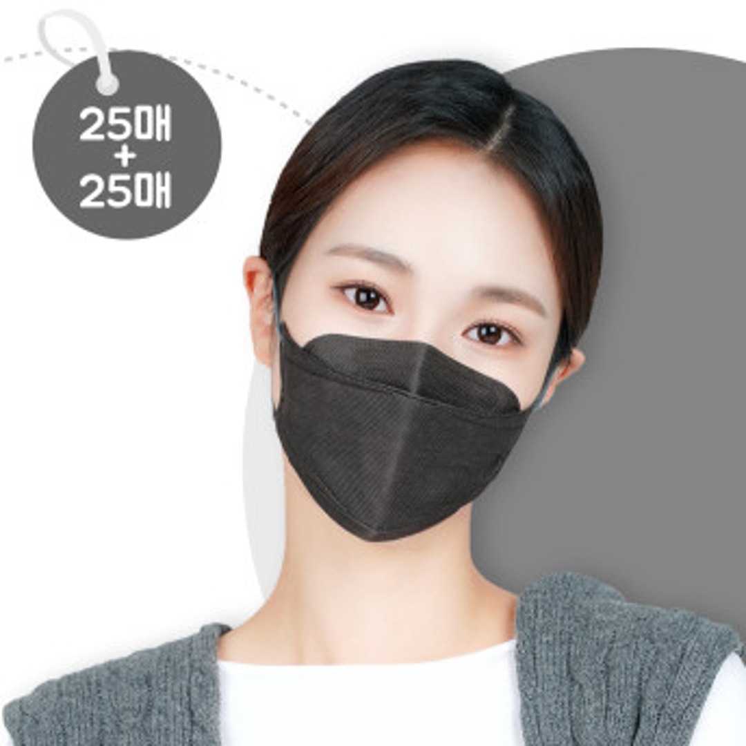 [1+1] KF94 국대 일회용 마스크 3D 50매 회색